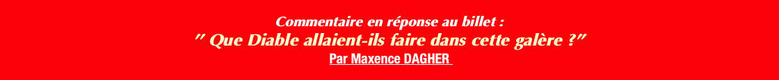  Commentaire en réponse au billet
