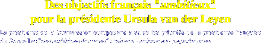  Des objectifs français "ambitieux"  pour