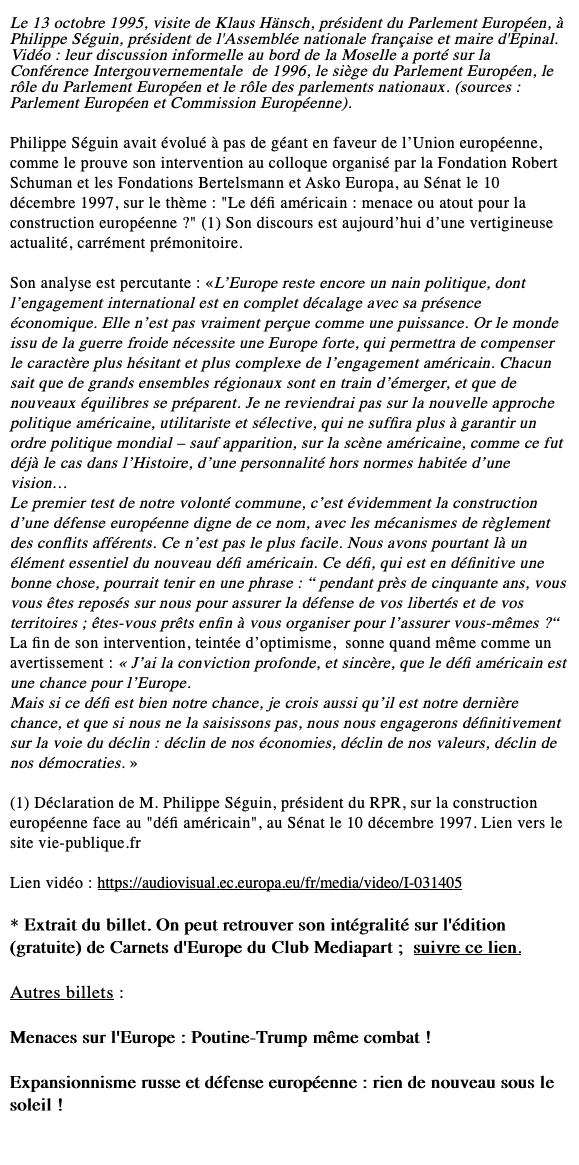  Le 13 octobre 1995, visite